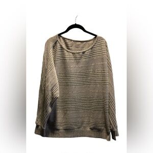 Relaxed Ribbed Sweater Tunic - tan
